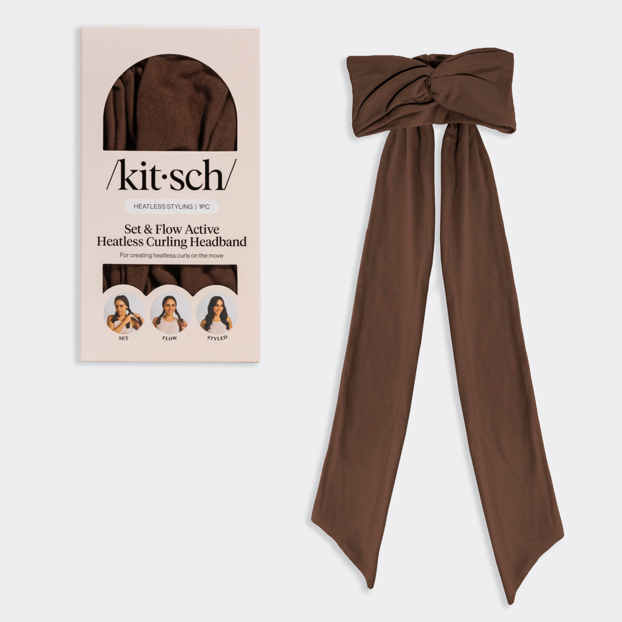 Terracotta Set & Flow Active Curling Headband - Chocolate Brown Set & Flow Active Curling Headband
